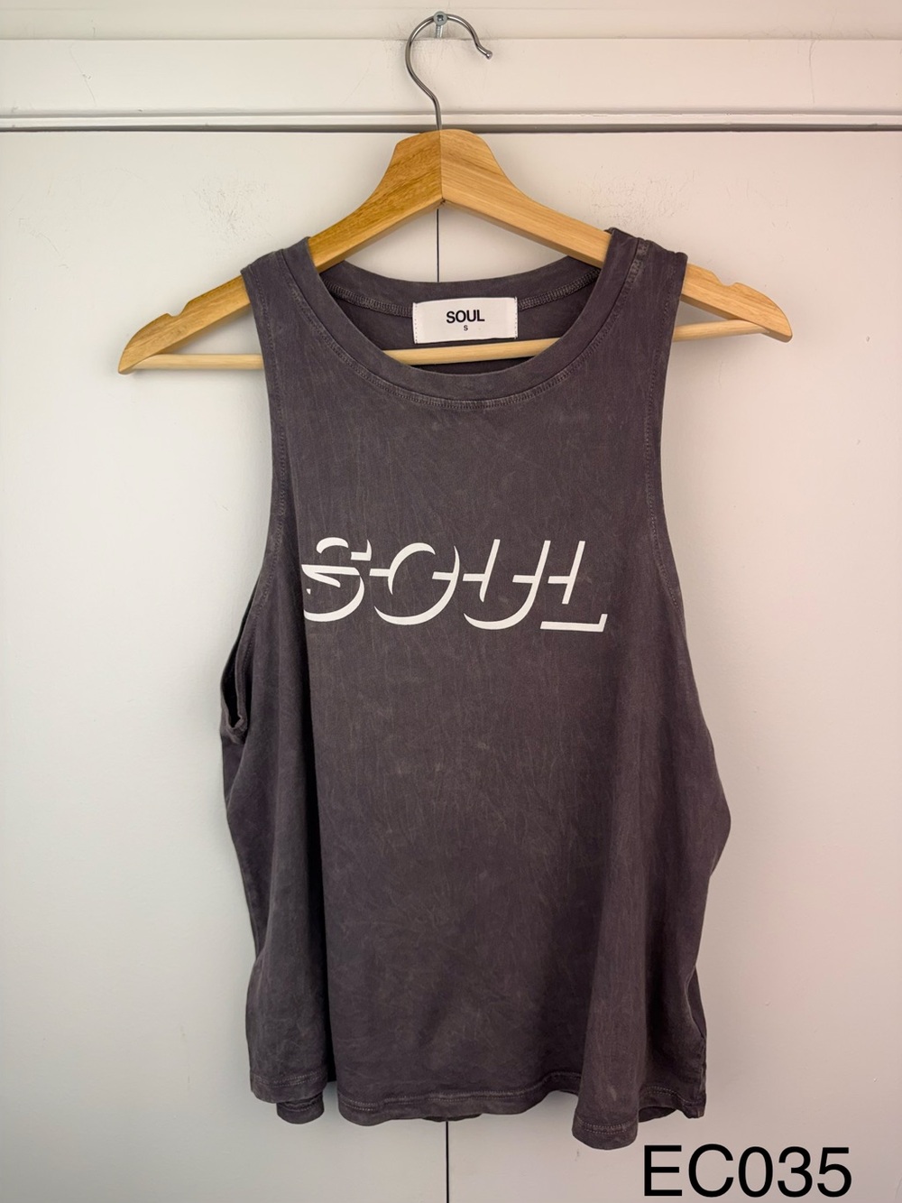 SoulCycle SOUL Charcoal Gray Muscle Tank Size S